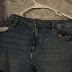 Denim Jean Shorts with Button Closure​